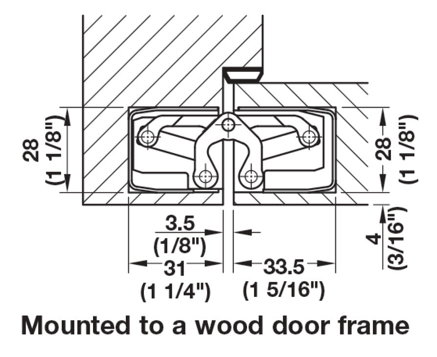 Häfele 924.17.122 TECTUS - Concealed Hinge, TE 340 3D, 3D adjustable, size 160 mm, Satin nickel look (F2)
