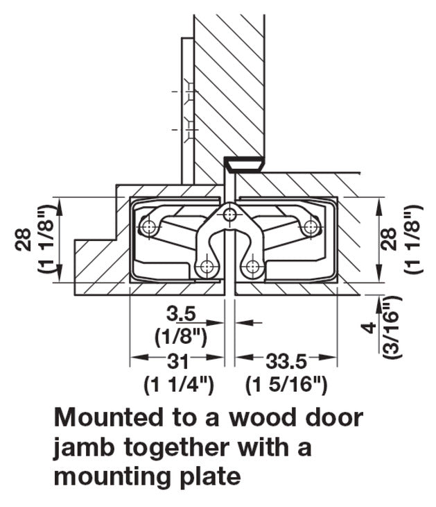 Häfele 924.17.104 TECTUS - Concealed Hinge, TE 340 3D, 3D adjustable, size 160 mm, Stainless steel look