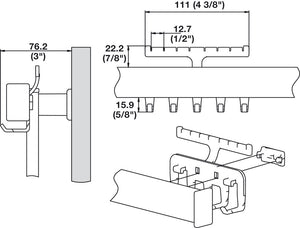 Häfele 807.72.325 TAG - Jewelry Hook, Symphony Wall Mount System, Slate