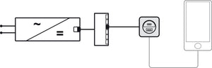 Häfele 833.73.809 Häfele Lighting - USB charging station, USB-A / USB-C, 24V, for mounting in drilled hole Ø40 mm or for screw fixing with frame 46.5 x 46.5 x 18 mm, Black