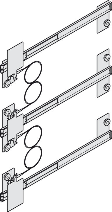 Häfele 408.25.000 Pivot Sliding Door Fitting, Slido F-Park71 25B, set, For wooden sliding doors, for door weight up to 25 kg (55 lbs.), for door height up to 2,300 mm (90 9/16"), Vorfront/Infront, Guide length: 340 mm (13 3/8"), retraction distance max.: 