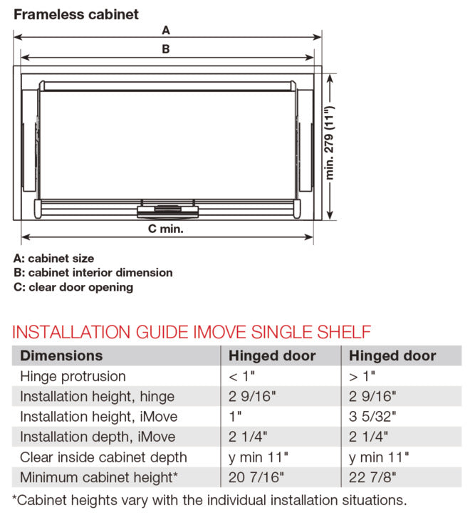 Häfele 504.69.735 iMOVE Pull Down Unit, for Frameless, 30" cabinet width, silver/white, single shelf