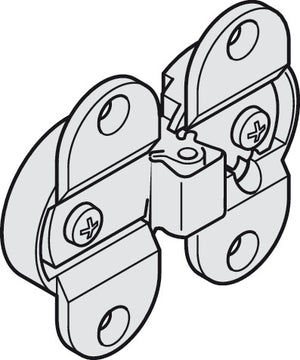 Häfele 343.91.600 Aximat® - Folding Door Institutional Hinge, Opening Angle 180°, for Hawa Multifold, Nickel finish