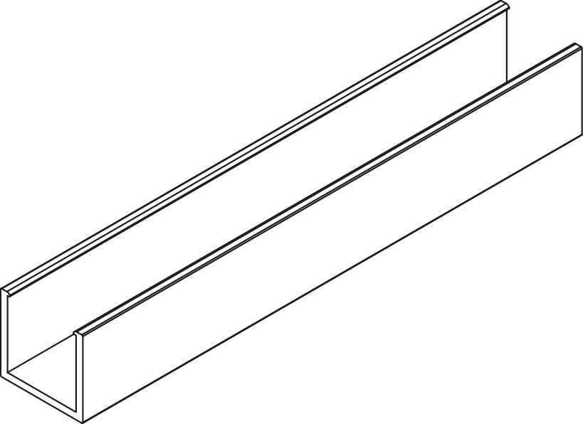 Häfele 943.33.032 Lower Guide Channel, Aluminum, Dark Brown Anodized, Al Fresco Summit, Length: 3 m (9' 10 1/8")