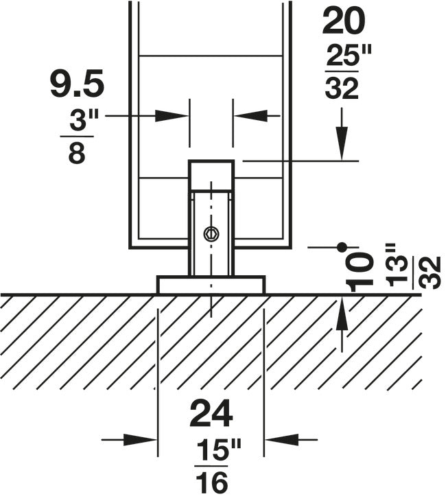 Häfele 940.44.004 Sliding Door Hardware, Slido D-Line11 50I / 80I / 120I, set without running track, for 1-leaf and 2-leaf wooden sliding doors, ceiling installation and wall mounting, door height adjustable, without soft and self closing mechanism, Door 