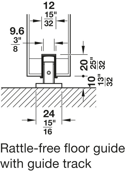 Häfele 941.62.018 Sliding Door Hardware, Slido D-Line11 160P, set, for 1-leaf and 2-leaf wooden sliding doors, ceiling and wall mounting, door height adjustable, for door weight up to 160 kg (353 lbs.), With soft and self closing and opening mechanism