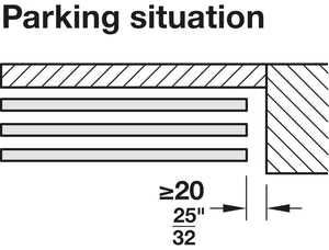 Häfele 941.03.026 Sliding Door Fitting, Slido D-Line11 120L Telescopic Opening, For glass sliding doors, door width 600–1250 mm, glass thickness 8–12.7 mm, for ceiling installation, For 2 doors, door weight ≤120 kg (264 lbs), silver colored