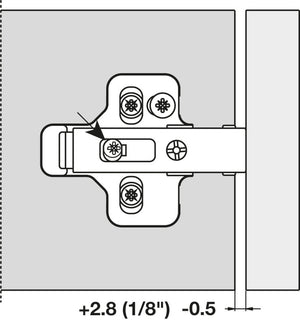 Häfele 329.69.010 Salice - Clip Mounting Plate, with Pre-Installed 11 mm Euro Screws, quick fixing system, fixing with chipboard screws, depth adjustable via eccentric, 0 mm, BARGL09F/16
