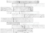 Anatolia Tile Bianco Venatino Random Strip Honed Marble Stone Mosaics. 1 Sheet = 1 Sq. Ft. 5001-0028-0 (76-172) Bianco Venatino Random Strip Honed - premium natural stone mosaic tile from Anatolia Tile, available at PoshHaus showroom in Keene, NH