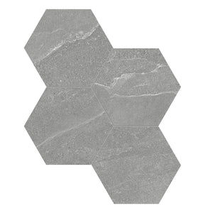 Anatolia Tile 6" Hex Nord Palladium 4501-0388-1 - 1 Sheet = .797 Sf" Palladium 6" Hexagon - premium natural stone mosaic tile from Anatolia Tile, available at PoshHaus showroom in Keene, NH