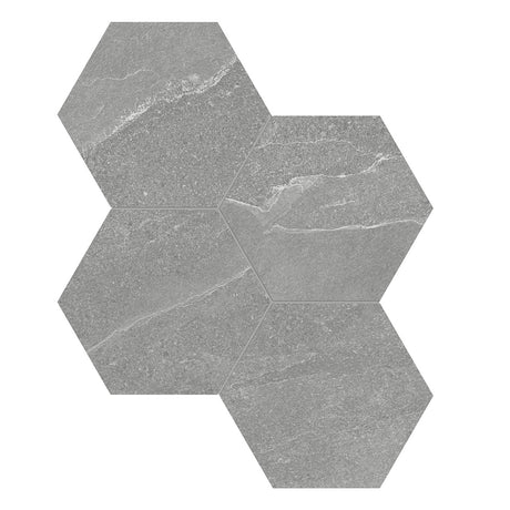 Anatolia Tile 6" Hex Nord Palladium 4501-0388-1 - 1 Sheet = .797 Sf" Palladium 6" Hexagon - premium natural stone mosaic tile from Anatolia Tile, available at PoshHaus showroom in Keene, NH