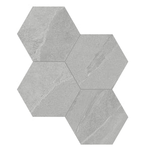 Anatolia Tile 6" Hex Nord Lithium 4501-0387-1 - 1 Sheet = .797 Sf" Lithium 6" Hexagon - premium natural stone mosaic tile from Anatolia Tile, available at PoshHaus showroom in Keene, NH
