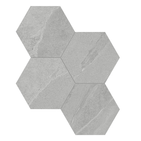 Anatolia Tile 6" Hex Nord Lithium 4501-0387-1 - 1 Sheet = .797 Sf" Lithium 6" Hexagon - premium natural stone mosaic tile from Anatolia Tile, available at PoshHaus showroom in Keene, NH
