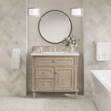 Lorelai 36" Single Vanity, Whitewashed Oak w/ 3 CM Lime Delight Silestone Top