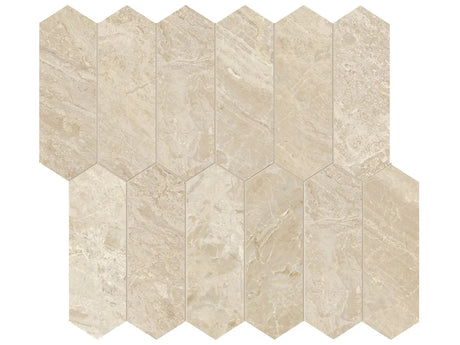 Anatolia Tile 2X6 Impero Reale Picket Polished Marble Mosaic 5001-0296-0 * 1 Sheet = .87 Sqft * Impero Reale Picket 2x6 Polished - premium natural stone mosaic tile from Anatolia Tile, available at PoshHaus showroom in Keene, NH