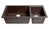 ALFI brand AB3319UM-C Chocolate 34" Double Bowl Undermount Granite Composite Kitchen Sink