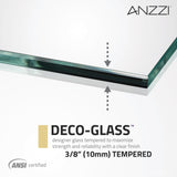 ANZZI SD-AZ8076-01BNR Series 48 in. by 58 in. Frameless Hinged Tub Door in Brushed Nickel
