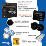 Black Series Wifi and Bluetooth 9kW QuickStart Steam Bath Generator Package in Gold BKT900GD-A