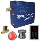 SteamSpa Indulgence 9 KW QuickStart Acu-Steam Bath Generator Package with Built-in Auto Drain in Brushed Nickel INT900BN-A