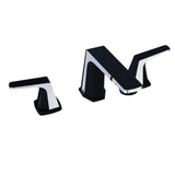 ANZZI L-AZ905MB-CH 2-Handle 3-Hole 8 in. Widespread Bathroom Faucet With Pop-up Drain in Matte Black & Chrome