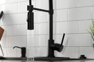Gourmetier LS8770DL Concord Single-Handle Pre-Rinse Kitchen Faucet, Matte Black