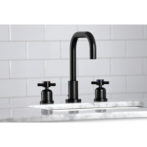 Kingston Brass FSC8930DX Concord Widespread Bathroom Faucet with Brass Pop-Up, Matte Black
