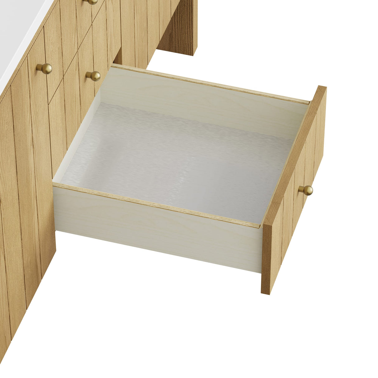 Hudson 60" Double Vanity, Light Natural Oak, w/ 3 CM Phantome Eclos Top