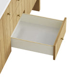Hudson 60" Double Vanity, Light Natural Oak, w/ 3 CM Phantome Eclos Top