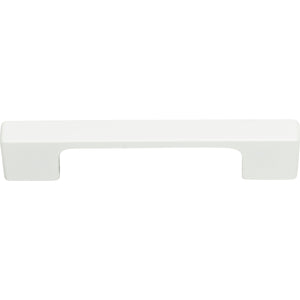 Atlas Homewares Thin Square Pull 3 3/4 Inch (c-c) High White Gloss