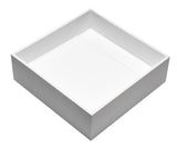 14" Square White Matte Solid Surface Resin Sink