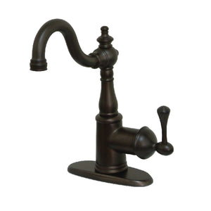 Kingston Brass KS7495BL English Vintage Bar Faucet with Deck Plate, Oil Rubbed Bronze