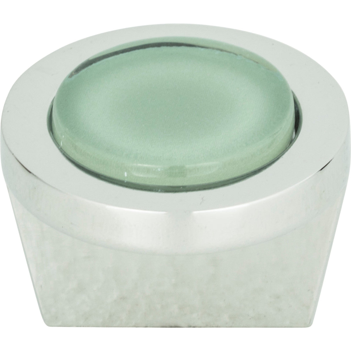 Atlas Homewares Spa Green Round Knob 1 1/4 Inch Polished Chrome