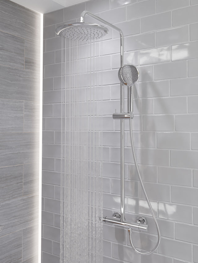 ANZZI SH-AZ101CH Heavy Rainfall Stainless Steel Shower Bar with Hand Sprayer in Polished Chrome