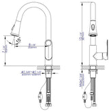 Polished Chrome Gooseneck Pull Down Kitchen Faucet