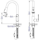 Brushed Nickel Gooseneck Pull Down Kitchen Faucet