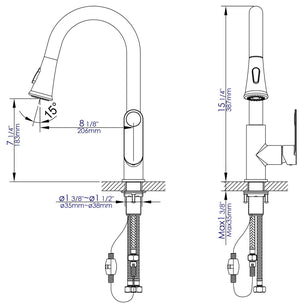 Brushed Nickel Gooseneck Pull Down Kitchen Faucet