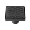 5" x 5" Black Matte Square Stainless Steel Shower Drain with Groove Holes