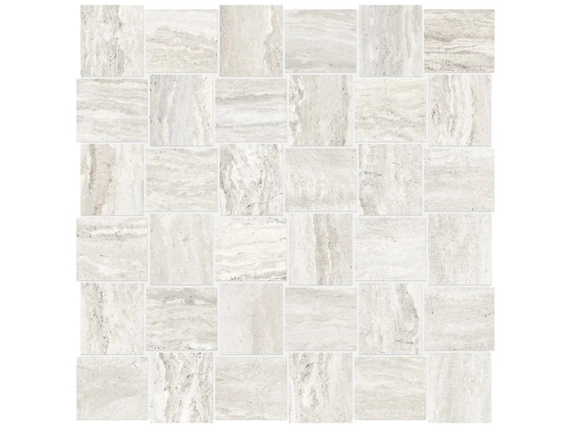 Anatolia Tile 2X2 Basketweave Precept Ivory Matte Porcelain Mosaics. 1 Sheet = 1.17 Sq. Ft. 4501-0202-0 (63-517) Ivory 2x2 - premium natural stone mosaic tile from Anatolia Tile, available at PoshHaus showroom in Keene, NH