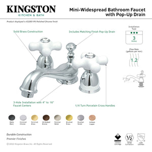 Kingston Brass KS3958PX Restoration Mini-Widespread Bathroom Faucet, Brushed Nickel