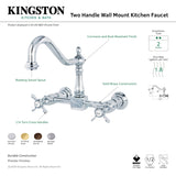 Kingston Brass KS1248BEX Essex Wall Mount Bridge Kitchen Faucet, Brushed Nickel