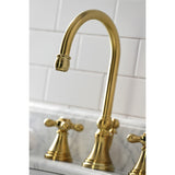 Kingston Brass KS2987AX Governor Widespread Bathroom Faucet with Brass Pop-Up, Brushed Brass