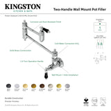 Kingston Brass KS3100PKL Duchess Wall Mount Pot Filler, Matte Black