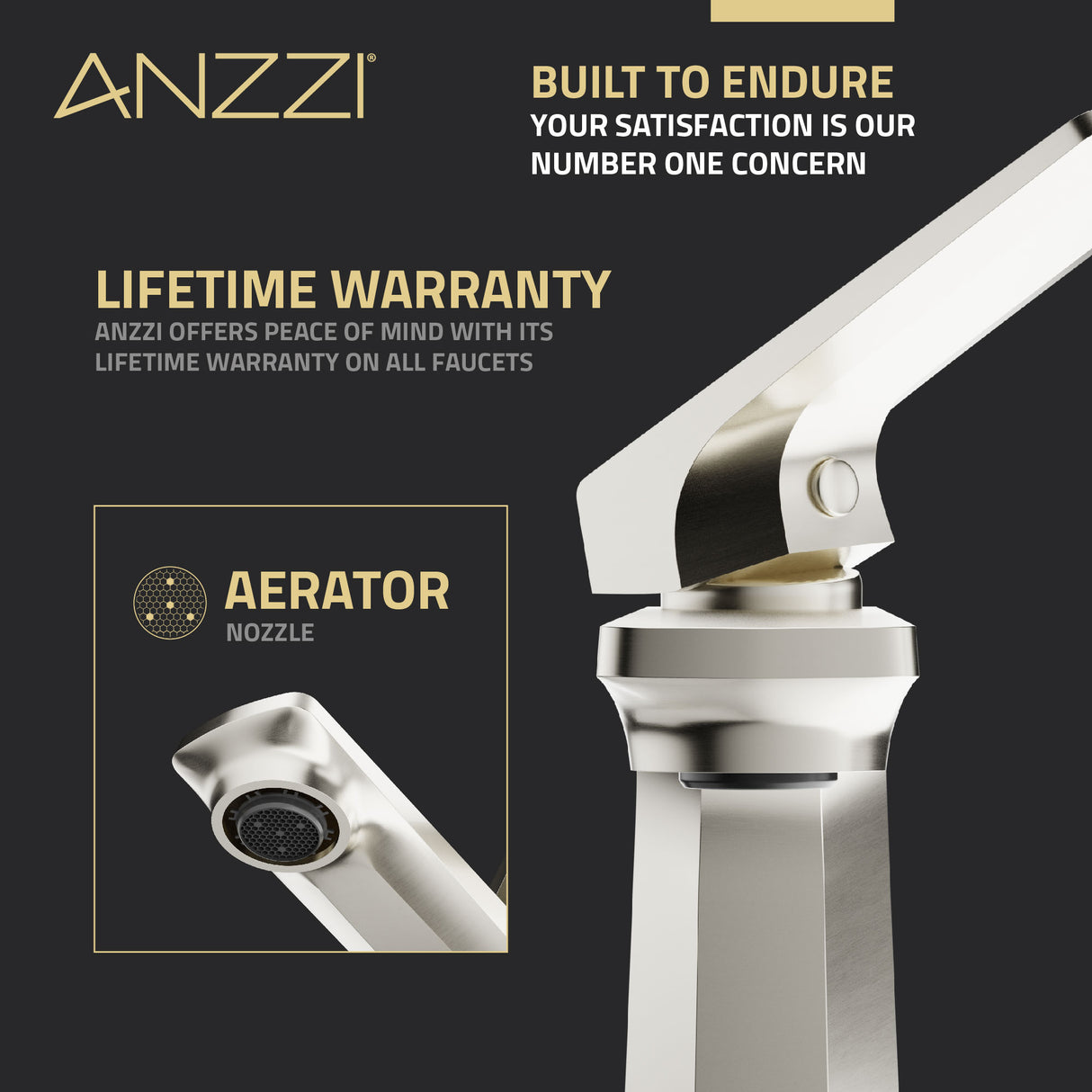 ANZZI L-AZ903BN Single Handle Single Hole Bathroom Faucet With Pop-up Drain in Brushed Nickel