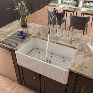 Polished Chrome Kitchen Faucet with Black Rubber Stem