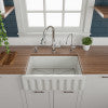 ALFI brand AB3018HS-W 30 inch White Reversible Smooth / Fluted Single Bowl Fireclay Farm Sink
