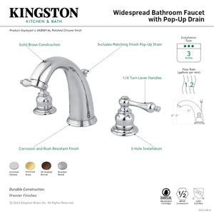 Kingston Brass GKB982AL Widespread Bathroom Faucet, Polished Brass
