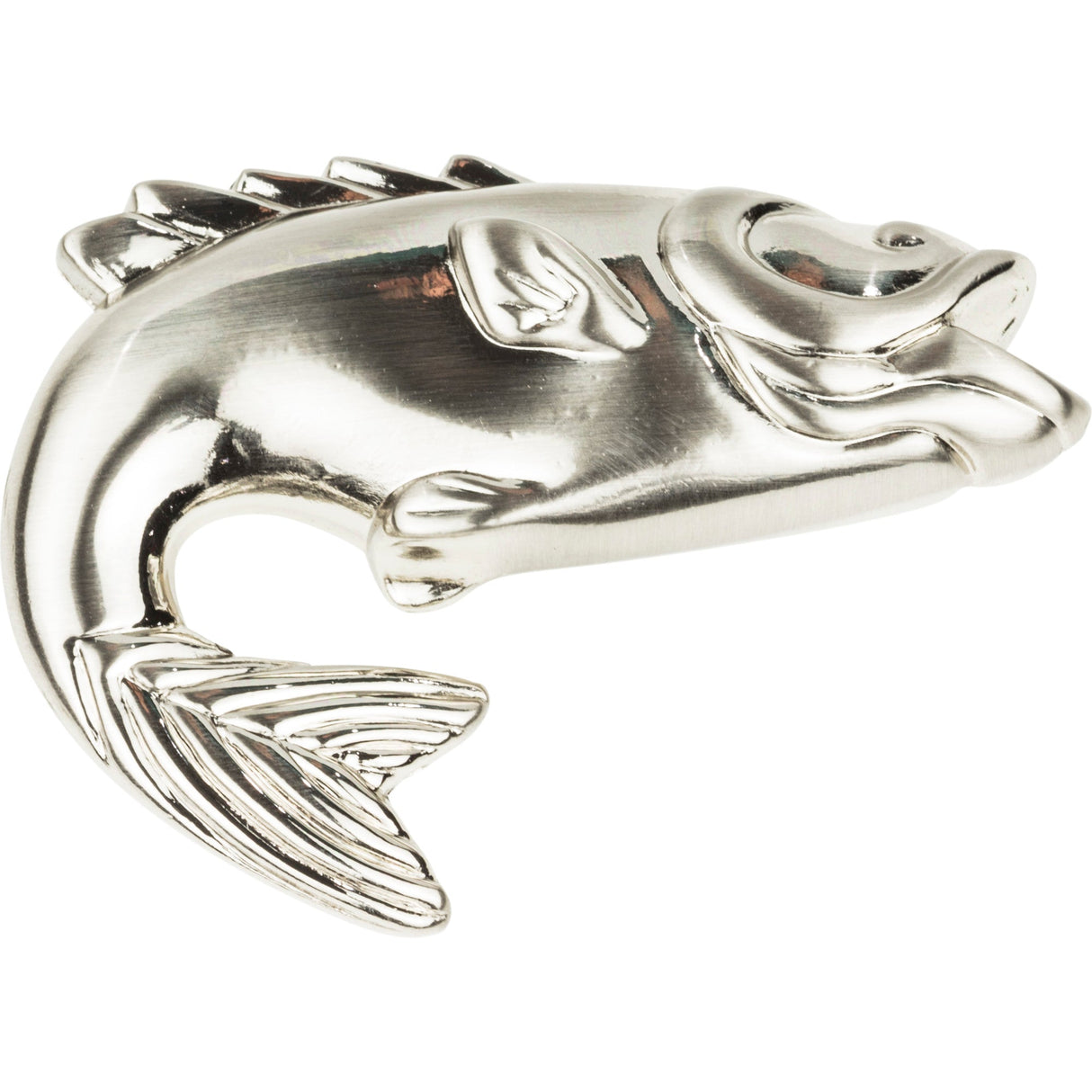 Atlas Homewares Fish Knob 2 1/4 Inch Brushed Nickel