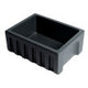 24" Black Matte Reversible Smooth / Fluted Single Bowl Fireclay Farm Sink