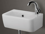 ALFI brand AB101 Small White Wall Mounted Ceramic Bathroom Sink Basin