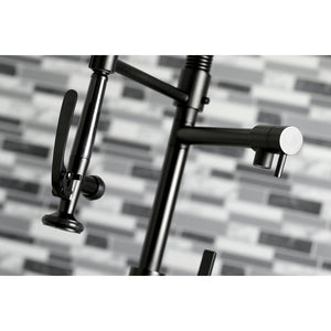 Gourmetier LS8500CTL Continental Single-Handle Pre-Rinse Kitchen Faucet, Matte Black